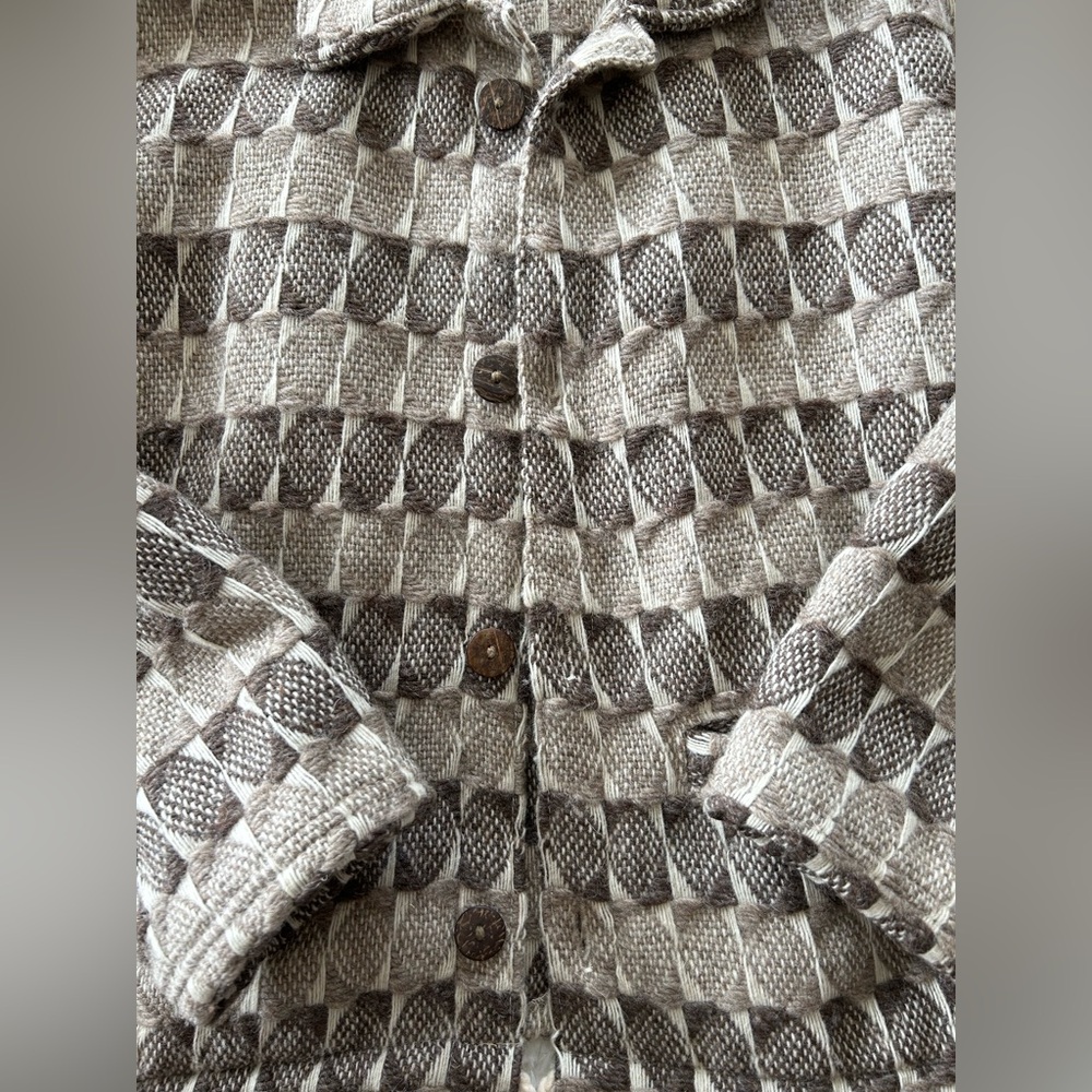 Confecciones Shiquiry | Vintage Wool Brown Checkered Jacket - Picture 3 of 8